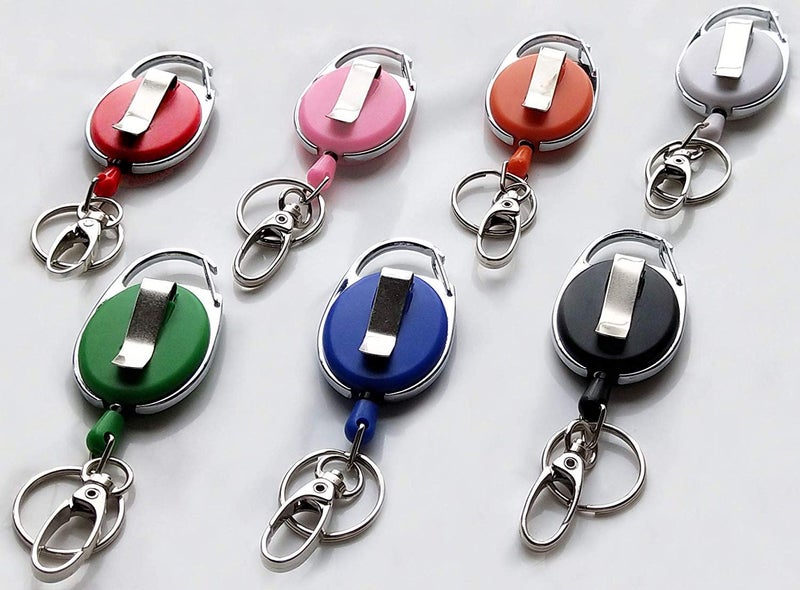 HoAoOo Retractable Badge Reel with Claw Clasp and Clip for Id Card Holders (7Pack) - Image 2